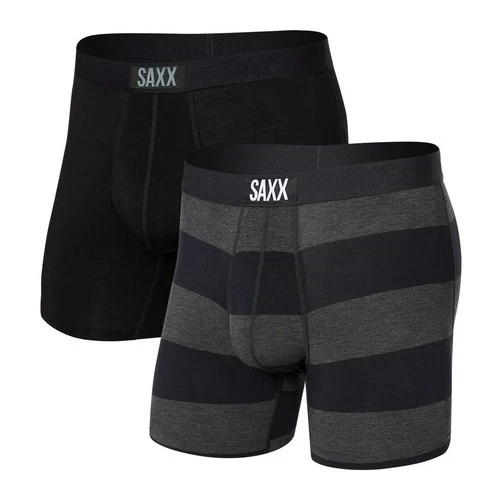 Calzoncillo boxer súper suave Saxx Vibe ropa interior para hombre grande grafito ombre negro Foto 1 de 1