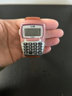 Timex 1440 Sports Calculator Watch Pink Coral Indiglo Not Working, Needs Battery - Image 1 of 4
