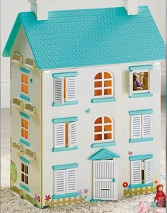 Wooden Light Up Dolls House Girls Toy - Picture 1 of 12