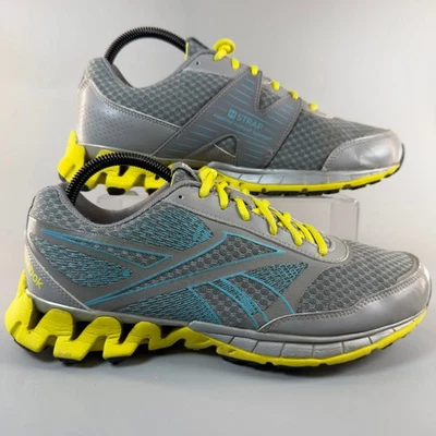 Zapatillas deportivas Reebok ZigTech con correa H para mujer 9 gris amarillo de encaje bajo Foto 1 de 4