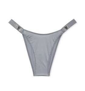 Victoria’s Secret Very Sexy Rhinestone Shine Strap Brazilian Panty Sz XL Gray - Picture 1 of 5