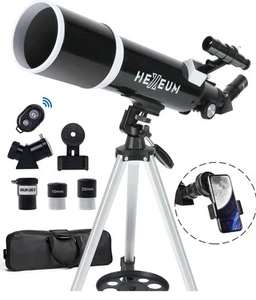 HEXEUM AZ80600 Telescope 80mm Aperture 600mm, Phone adapter w/remote, sealed box - Picture 1 of 6
