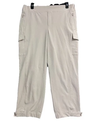 Pantalones al Tobillo Activos T by Talbots Talla 2X Beige Atletismo - Bolsillo Cremallera Rota Foto 1 de 4