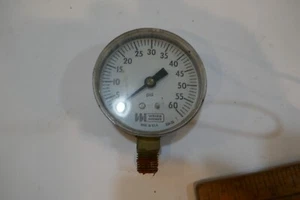 Weiss Instrument Pressure Gauge Lower Conn. 1/4" NPT 2.5"- (0-60 psi) - Picture 1 of 3