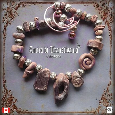 collar de lujo joyería primitiva diseño minimalista declaración de moda cuentas rosas Foto 1 de 4