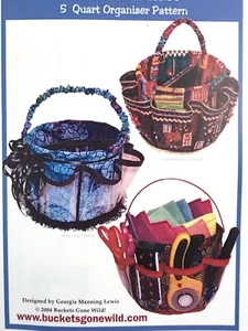 Organizer Buckets Gone Wild sewing pattern Jitter Bucket 5 quart Georgie Manning - Picture 1 of 4