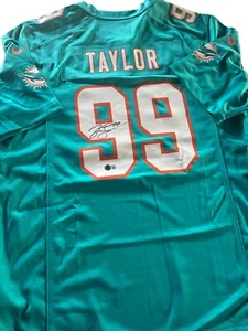 Jason Taylor Signed NFL Miami Dolphins Nike Game Football Jersey - Picture 1 of 1