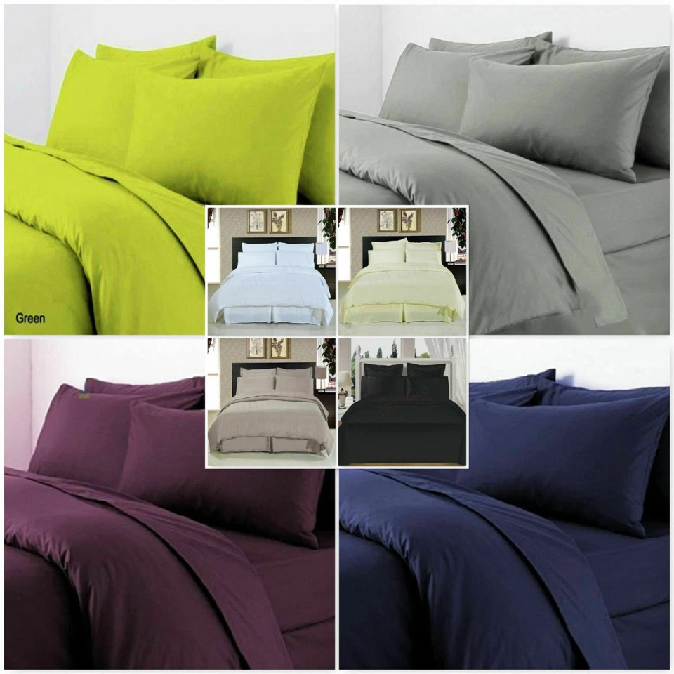 T300 100% Egyptian Combed Cotton Duvet Cover Fitted Flat Extra Deep Fitted Sheet