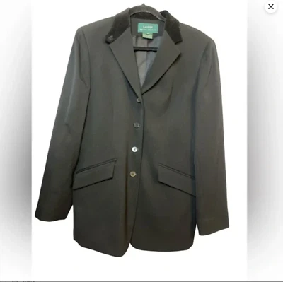  Chaqueta Blazer Ralph Lauren Lana Terciopelo Cuello Ecuestre Equitación Talla 10 Foto 1 de 4