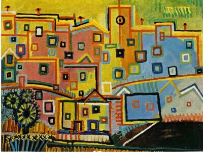 House Landscape Pablo Picasso 手绘油画帆布墙艺术装饰 — 第 1/4 张图片