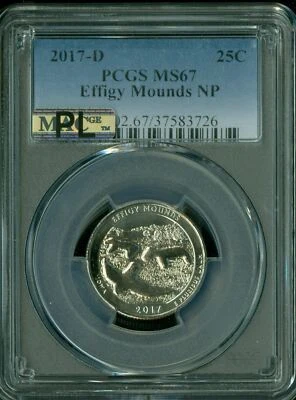2017 D EFFIGY QUARTER PCGS MS 67 MAC PL 2ND FINEST  * - Image 1 of 2