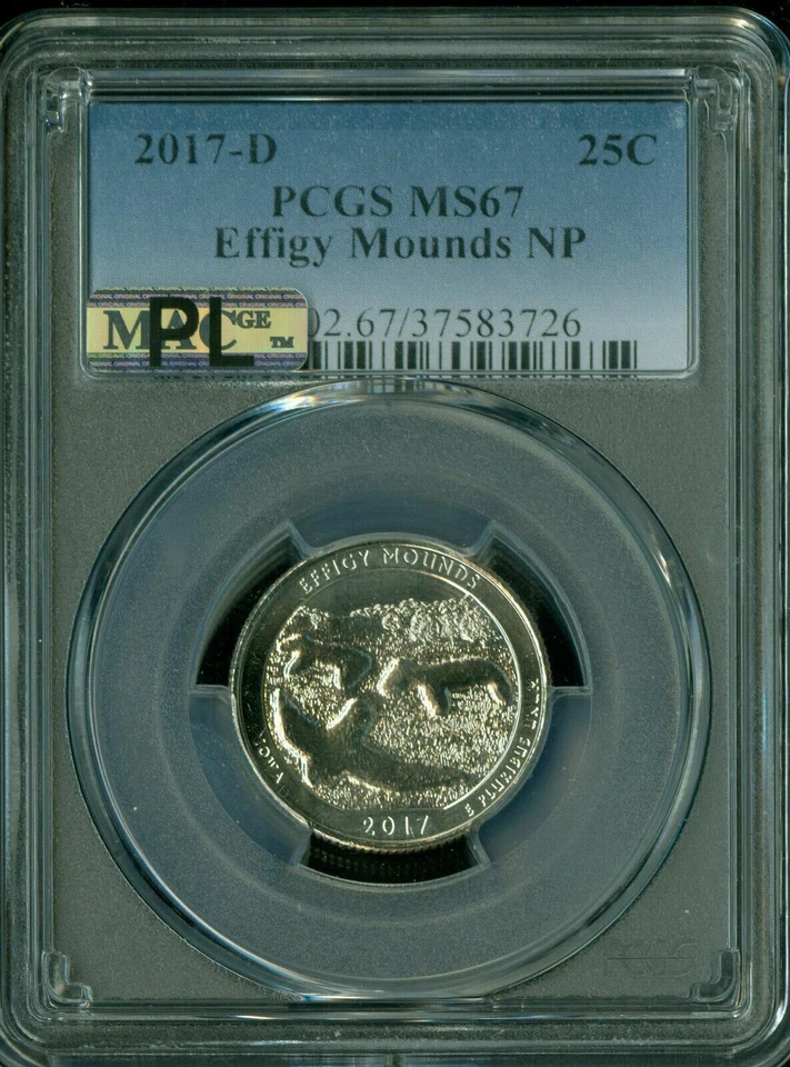 2017 D EFFIGY QUARTER PCGS MS 67 MAC PL 2ND FINEST  * - Image 1 of 2