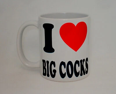 I Love Big Cocks Mug Gift Funny Rude Work Job Coffee Heart Penis Personalised