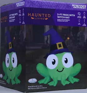 Gemmy Halloween 6 piedi rana con cappello da strega gonfiabile gonfiabile nuovo con scatola - Foto 1 di 2