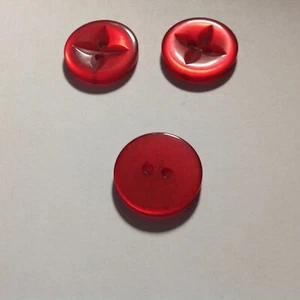 12 NEW 1/2 INCH ATOM RED PEARL FINISH STAR DESIGN BUTTON - Picture 1 of 3