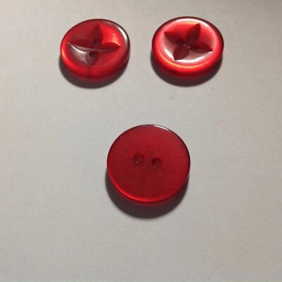 12 NEW 1/2 INCH ATOM RED PEARL FINISH STAR DESIGN BUTTON - Image 1 of 3
