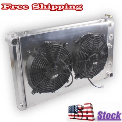 4Row Radiator+Shroud+Fan For 1980-1985 Chevrolet Impala Caprice 5.0L 5.7L V8 - Image 1 of 4