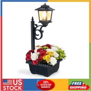 Outdoor Flower Pots 2-in-1 Planter, Solar Lamp Post Lights, Waterproof - Picture 1 of 9