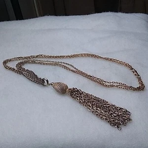 Multi Kette goldfarbene Quaste Halskette - Bild 1 von 3