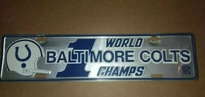 VINTAGE 1960S NFL Baltimore Colts World Champs LICENSE PLATE TOPPER EXC. COND - Picture 1 of 2