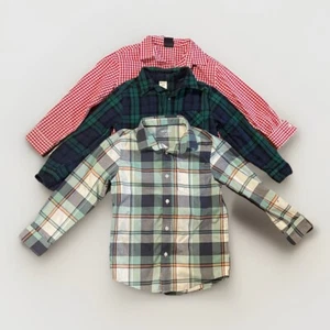 Boys Plaid Long Sleeve Collard Lot Bundle Small 6/7 - Picture 1 of 5