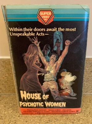 HOUSE OF PSYCHOTIC WOMEN VHS SUPER VIDEO CLAMSHELL PAUL NASCHY GIALLO HORROR - Image 1 of 3
