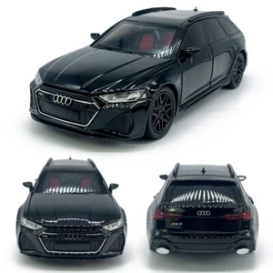 AUDI RS6 Avant Wagon Modellino Auto Scala 1:24 Zinco Die-cast Giocattolo Nero - Foto 1 di 13