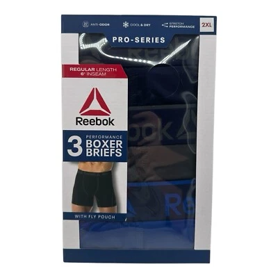 Reebok Pro Series 3 Pack Boxer Briefs Size 2XL Regular Length 6" Inseam Multi - Image 1 of 3