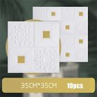 10Pcs Peel And Stick 3D Tile Brick Wall Stickers Sound Insulated Foam Panels