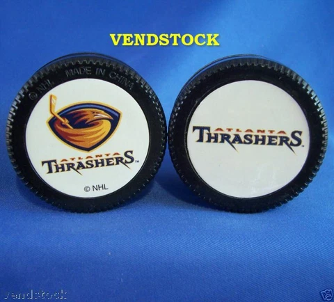 ATLANTA THRASHERS MINI GOALIE PUCK YO-YO NHL HOCKEY TWO-SIDED 2" ROUND PLASTIC Cover