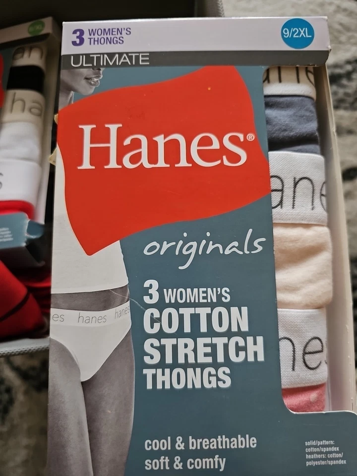 Women’s Hanes Ultimate Originals 3-Pack Cotton Stretch Thong Underwear 45UOBT