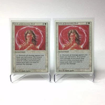 (2) Magic: The Gathering Circle of Protection: Red MTG Revised Edition 1994 LP - Image 1 of 2