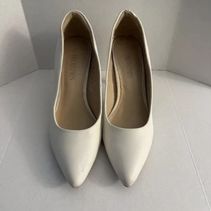 Zapatos de salón Dream Pairs para mujer talla 7 blancos punta tacón alto vestido clásico - Imagen 1 de 12