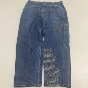 VTG Marithe Francois Girbaud Jeans Mens 44 Baggy Y2K Skater Spell Out 41x30 - Picture 1 of 24