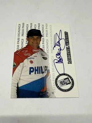 Tarjeta coleccionable NASCAR Press Pass 1999 autografiada firmada por Michael Waltrip #34 Foto 1 de 4