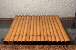 Rare Mid Century Tropical Split Bamboo Serving Tray 20"x15" - Picture 1 of 7