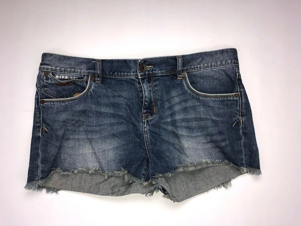 SUPERDRY Denim Shorts/Hotpants - W32 - Faded Blue - Great Condition - Women’s - Image 1 of 3