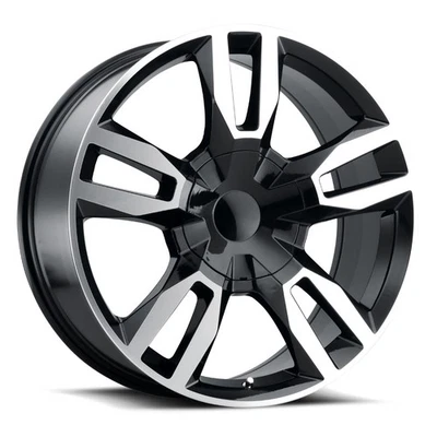 Chevy Tahoe RST Replica 22x9 +24 Black Machined Face Wheel 6x139.7 6x5.5 (QTY 1) Foto 1 de 4