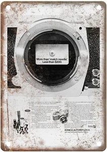 1970 Konica Vintage Film Camera Advertisement Retro Look Metal Sign C1236 - Picture 1 of 2