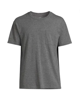ATHLETIC WORKS Men’s 4XL (58-60) Tri-Blend Pocket Tee • Charcoal Grey Heather - Image 1 of 4