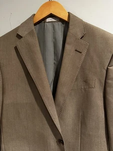 J.Ferrar Men's Sport Coat Blazer 2-Button Tan Poly Blend Slim 38S Casual Jacket - Picture 1 of 12