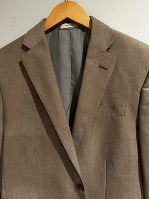 J.Ferrar Men's Sport Coat Blazer 2-Button Tan Poly Blend Slim 38S Casual Jacket - Image 1 of 4