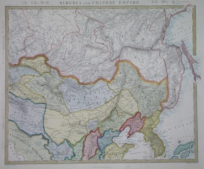 1874 ORIGINAL MAP CHINA BEIJING KOREA SEOUL MANCHURIA Great Wall SIBERIA - Image 1 of 4