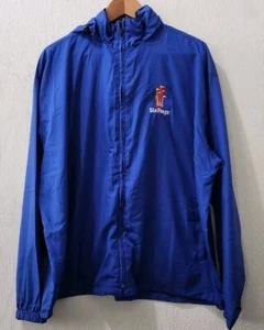 Six Flags Unisex Medium Lightweight Winter Rain Jacket Hoodie Blue - Picture 1 of 9