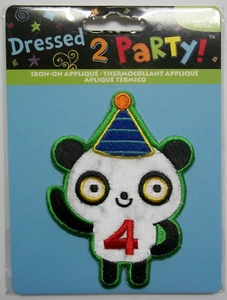 Iron-on Applique Kids Age # 4 Panda Free Shipping Horizon NIP - Picture 1 of 1