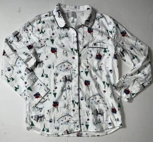 Preowned- Gap Body Button Front Longsleeved Sleep Shirt Womens (Size M) - Picture 1 of 4