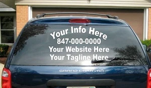 Truck Car Trailer Lettering Vinyl Decal Business Back Rear Window 4 Lines USA - Picture 1 of 6