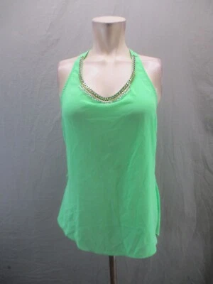 全新带标签 LULUMARI L 码女式绿色轻便赛车镶嵌时尚背心 988 — 第 1/4 张图片