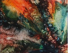 Large ORIGINAL Multi Media AWARD WINNER Sea BOLD ABSTRACT "In Deep"  FRAMED