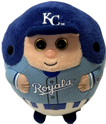 KC Royals Plush Stuffed Baseball w/ Hat Souvenier Logo Cover